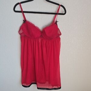 ​Tart Intimates Red Lace & Mesh Babydoll Lingerie - Size XL (Flaw)